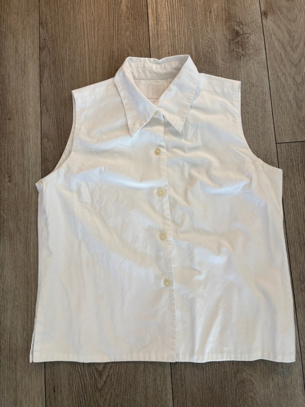 GAP White Cotton Button-Front Shirt
